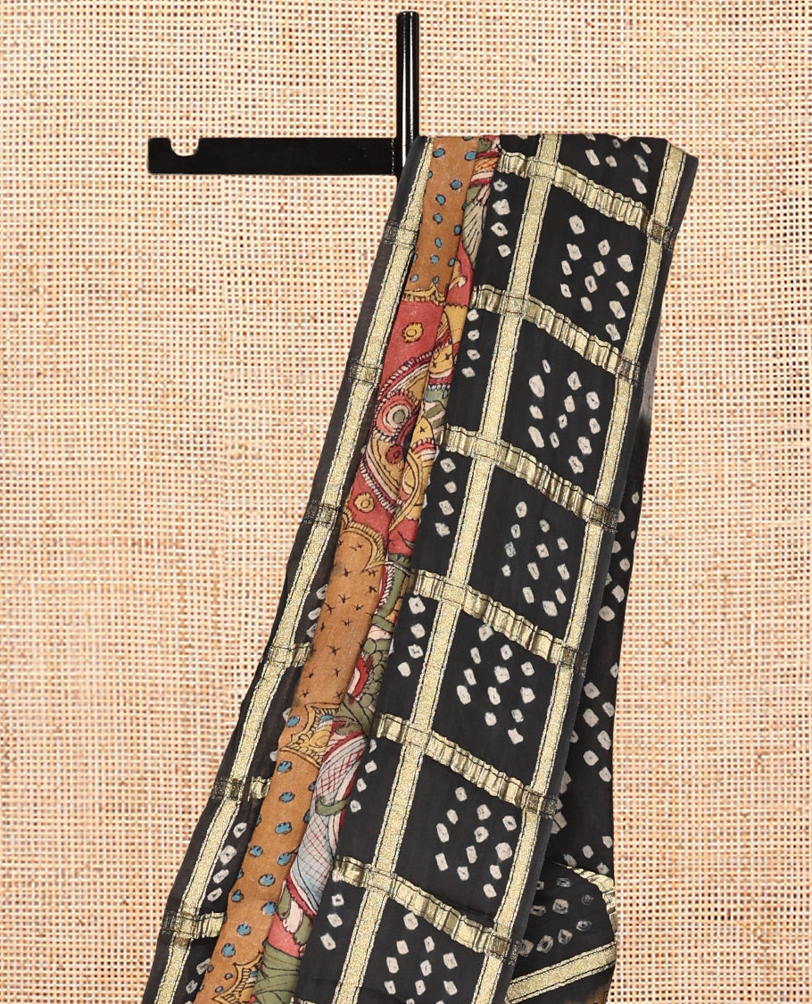Brown-Base Dola Silk