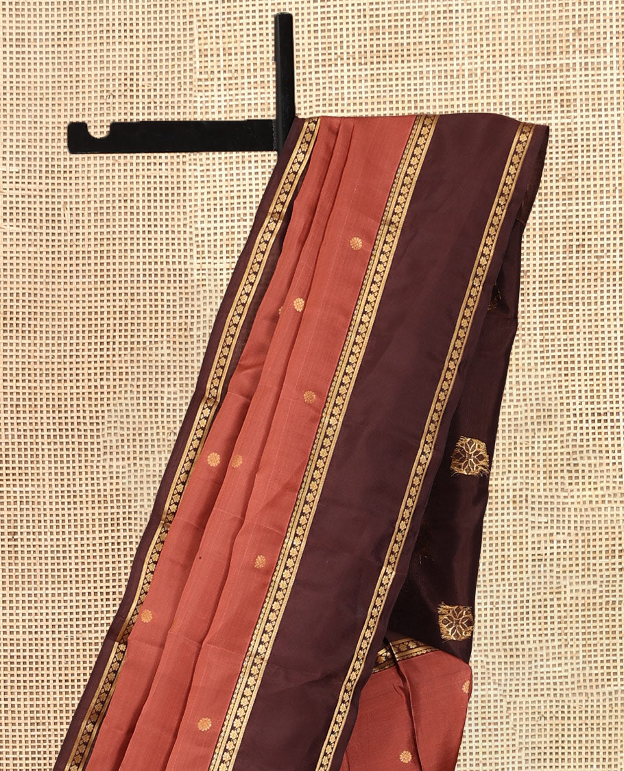 Rust Brown Vasundhara Lite Silk Mix Saree