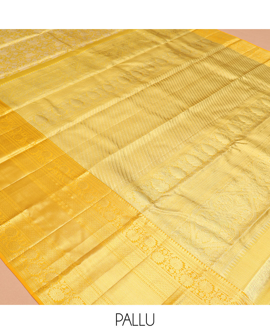 Yellow Kanchipuram Tissue Silk Saree