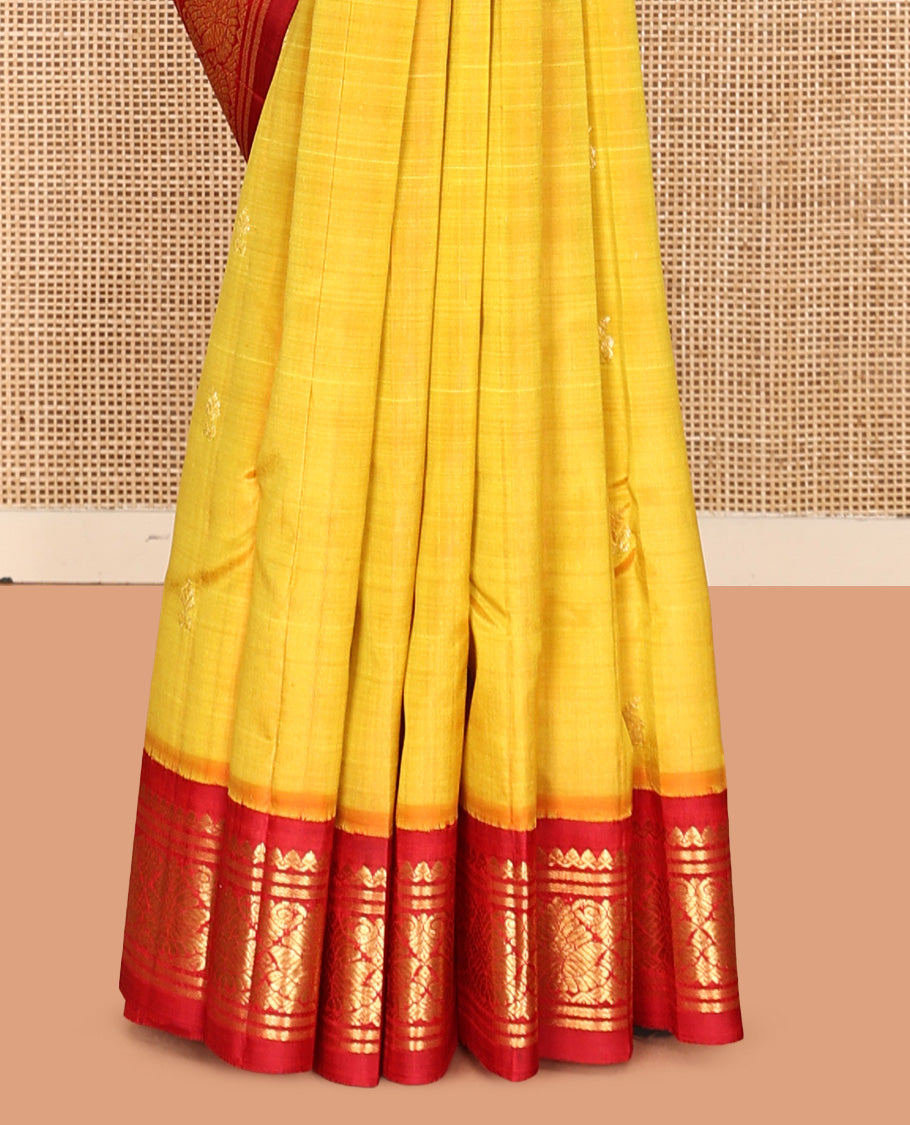 Yellow Kanchipuram Silk Saree