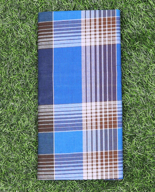 Multi-color vertical and horizontal striped cozy cotton lungi