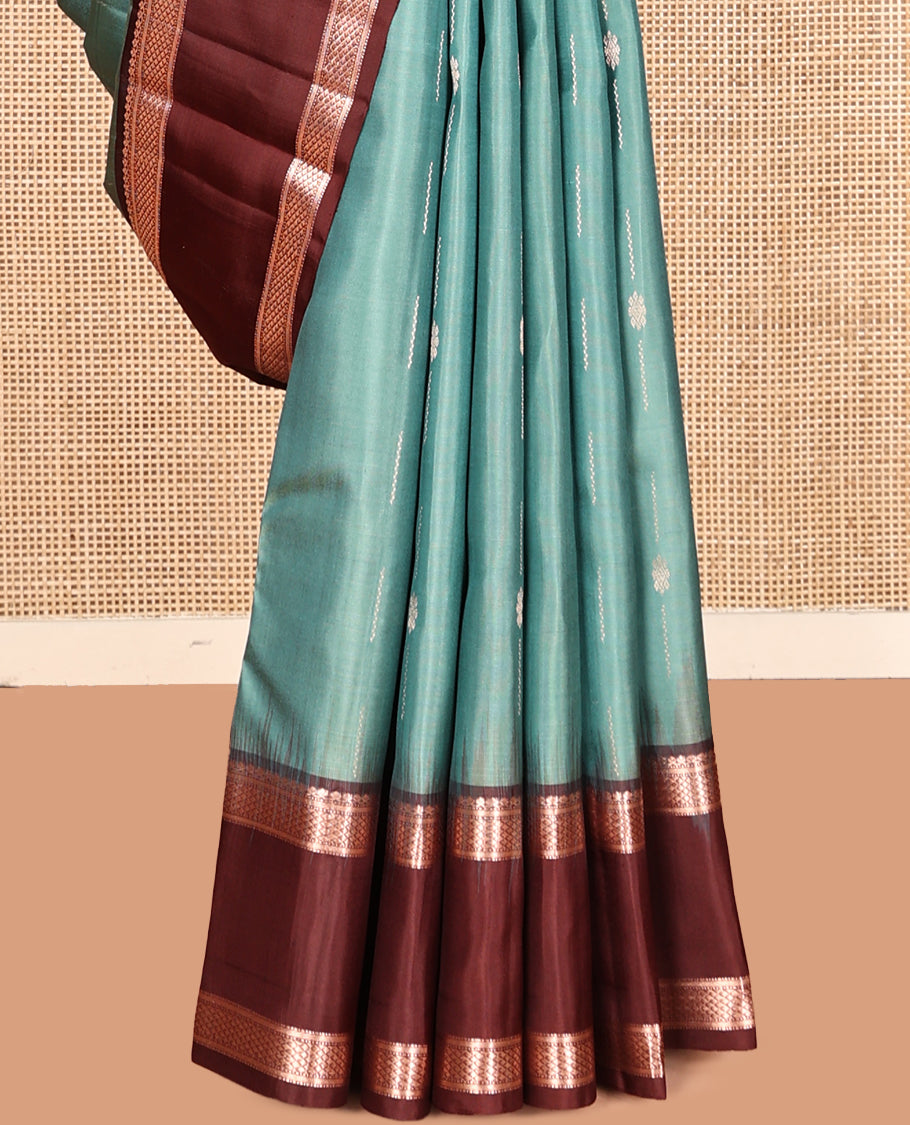 Blue Mayuri Soft Silk Saree