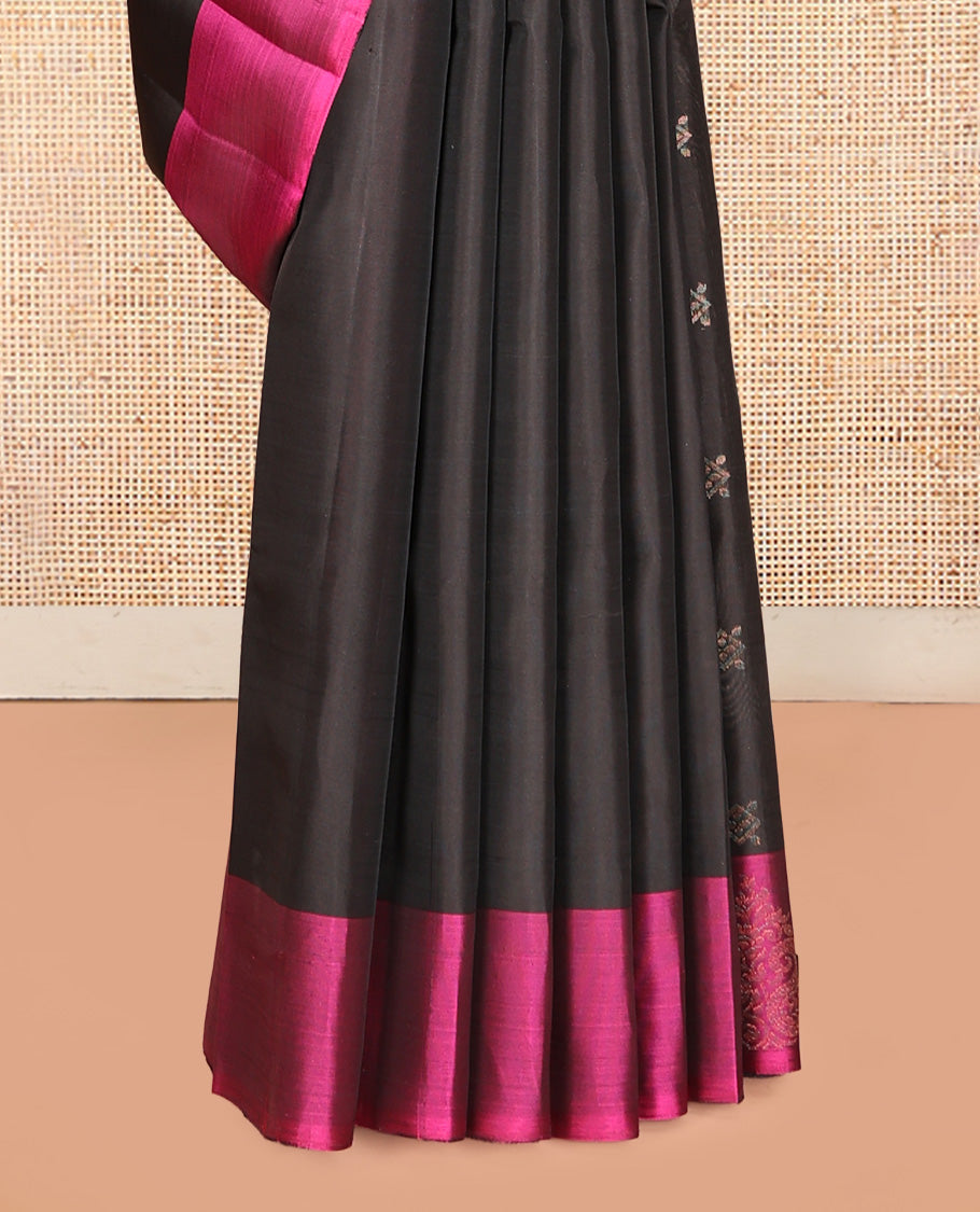 Brown Mayuri Lite Silk Mix Saree