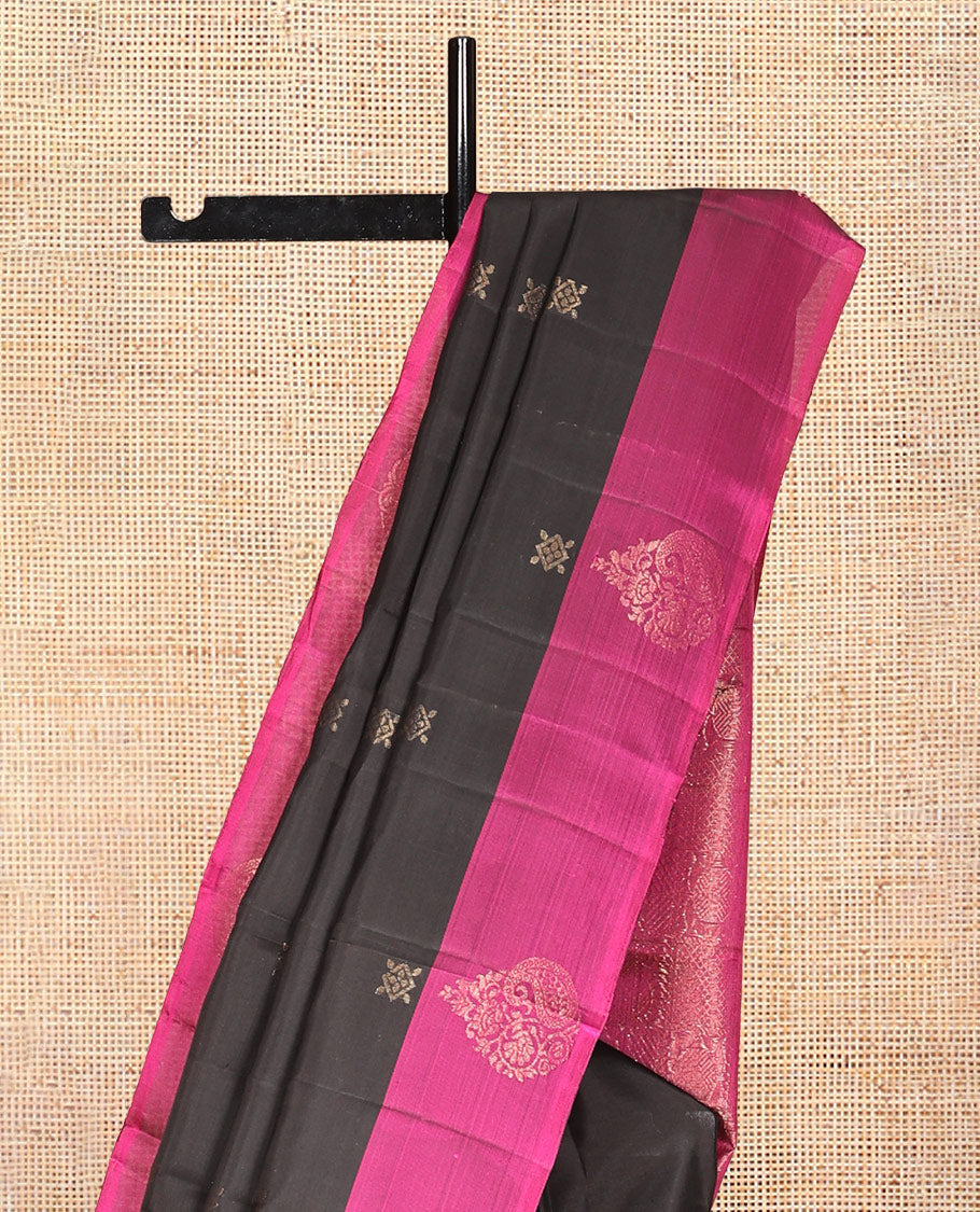 Brown Mayuri Lite Silk Mix Saree