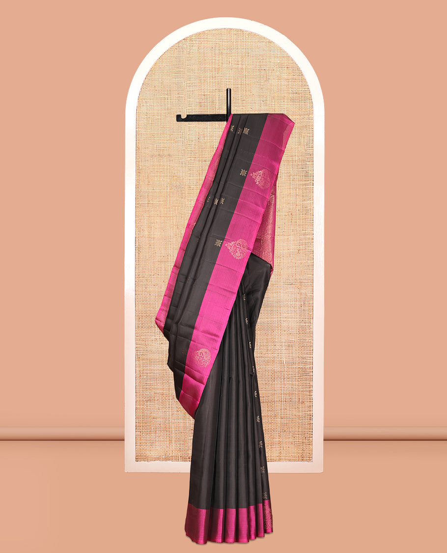 Brown Mayuri Lite Silk Mix Saree