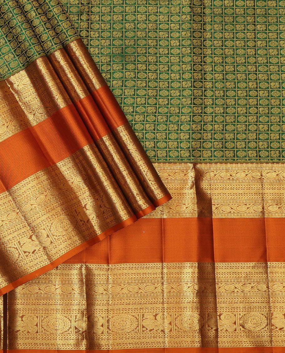 Green Pure Silk Pavadai Material Set
