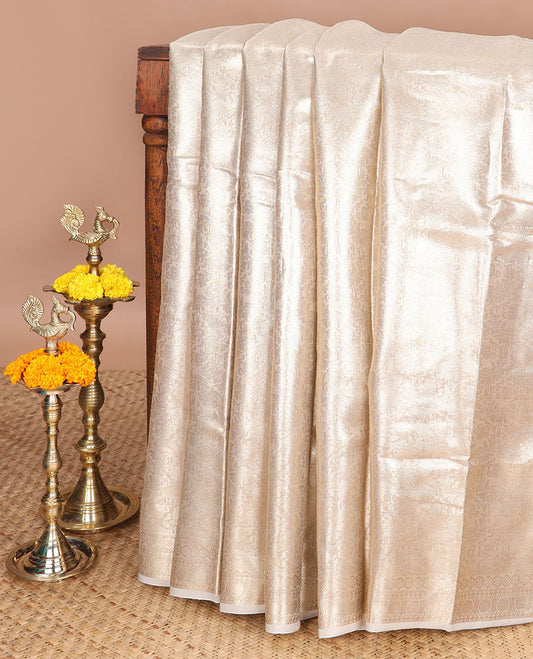 Gold weaving jaal design tissue soft silk saree with self border & rich pallu along with weaving blouse