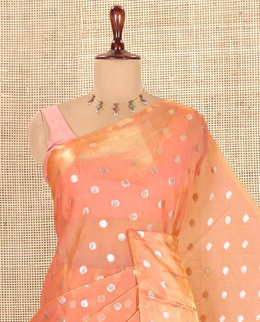 Borderless Dusky Pink Fendy Chiffon Saree