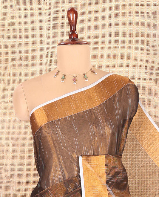 Black Khadi Tissue Saree