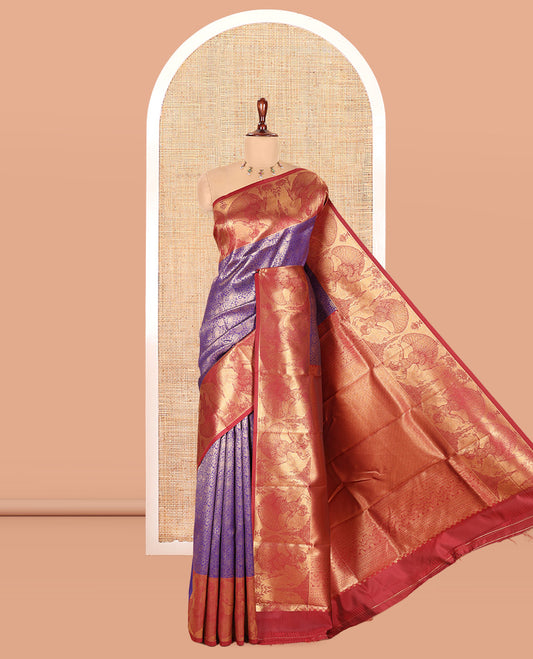 Violet Semi-Soft Silk Saree