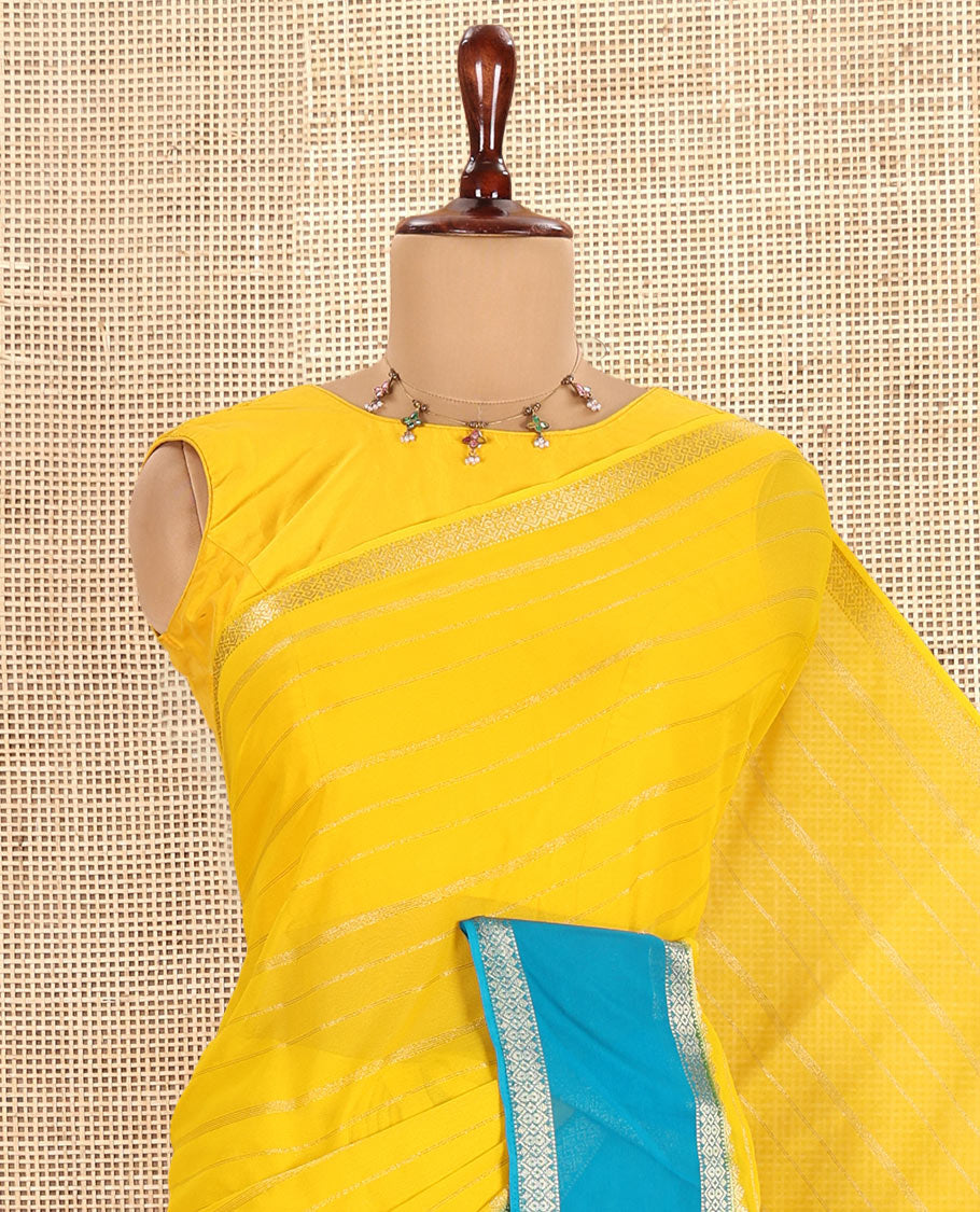 Yellow Georgette Saree
