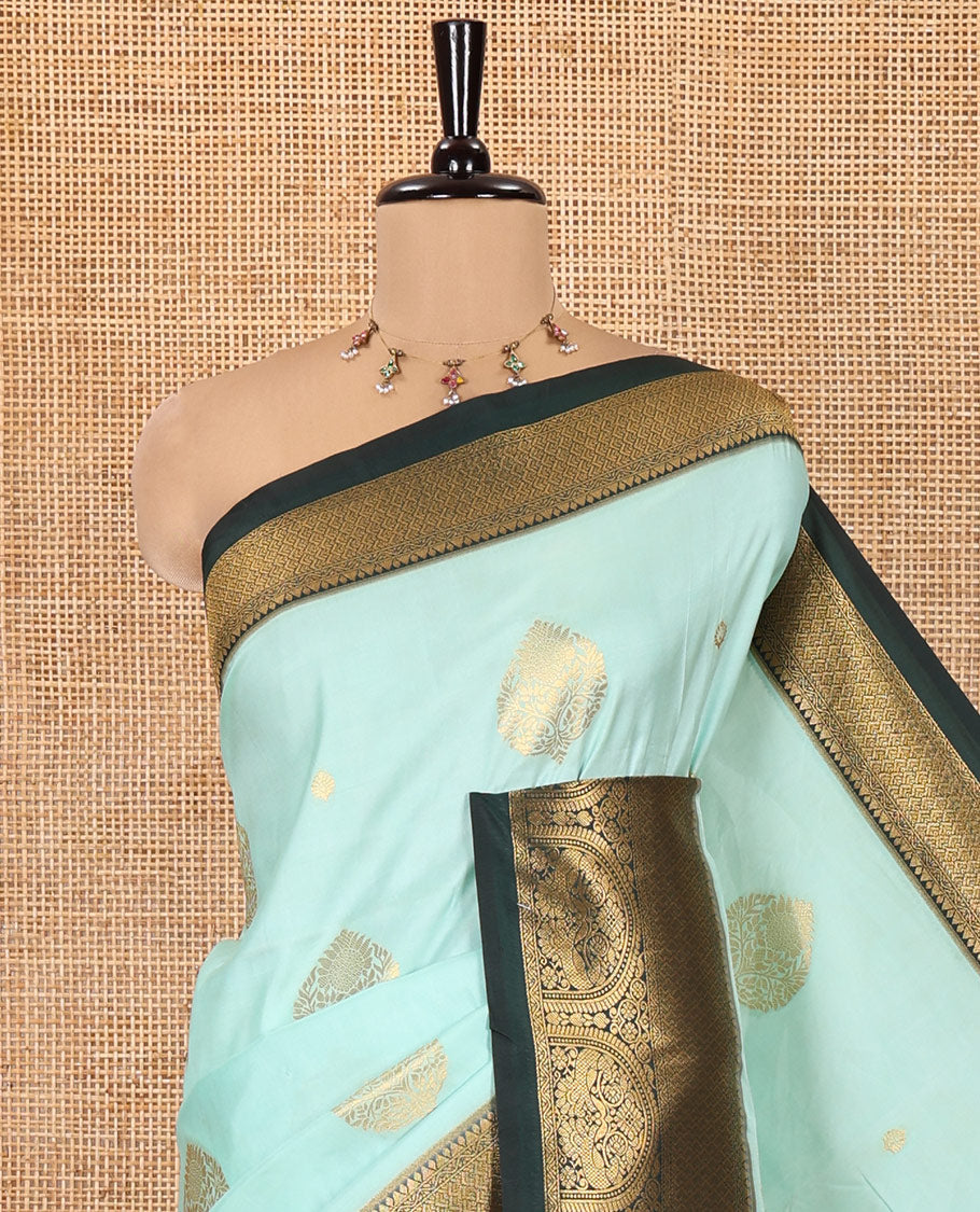 Rexona Green Art Silk Saree, Enriched with Zari Buttas, Contrast Traditional Border, Grand Pallu and Matching Blouse