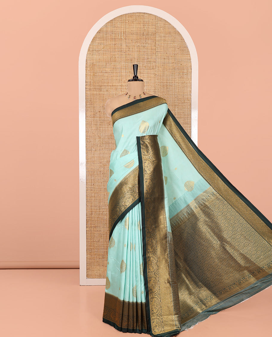 Rexona Green Art Silk Saree, Enriched with Zari Buttas, Contrast Traditional Border, Grand Pallu and Matching Blouse