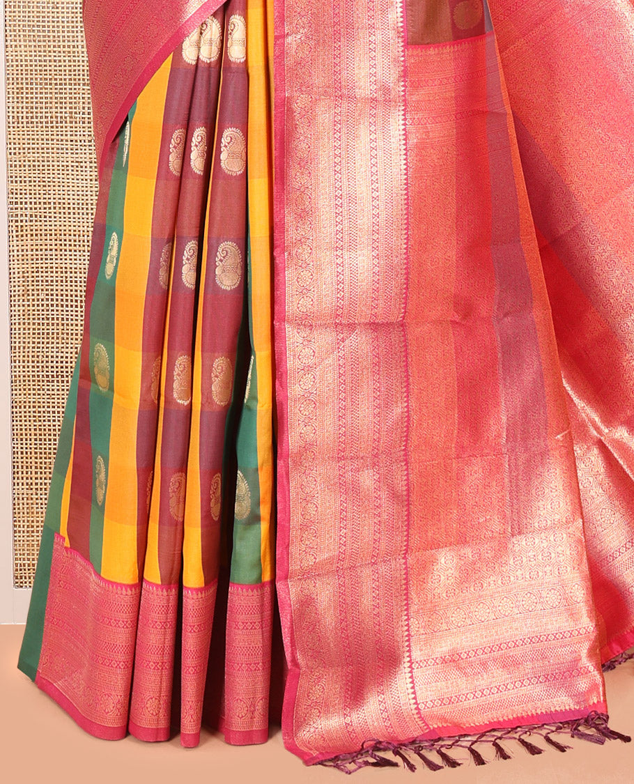 Rani Pink Semi Soft Silk Saree
