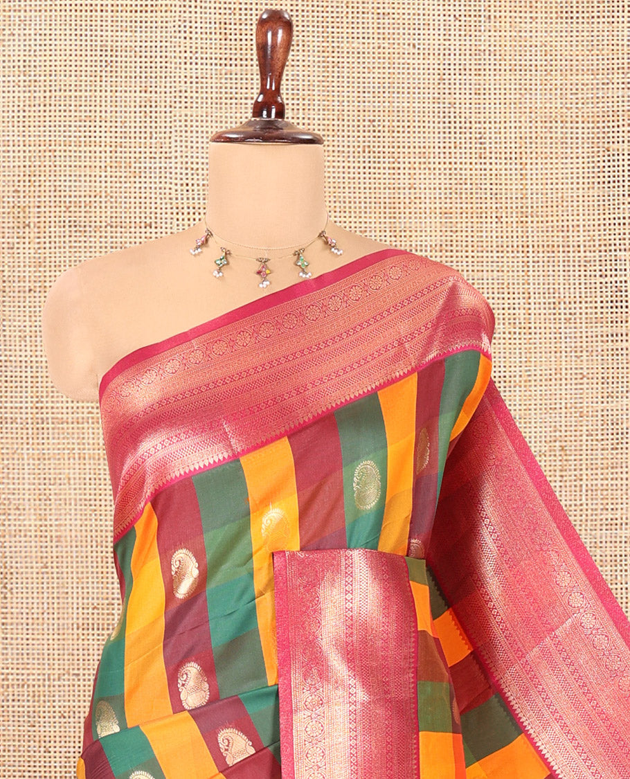 Rani Pink Semi Soft Silk Saree