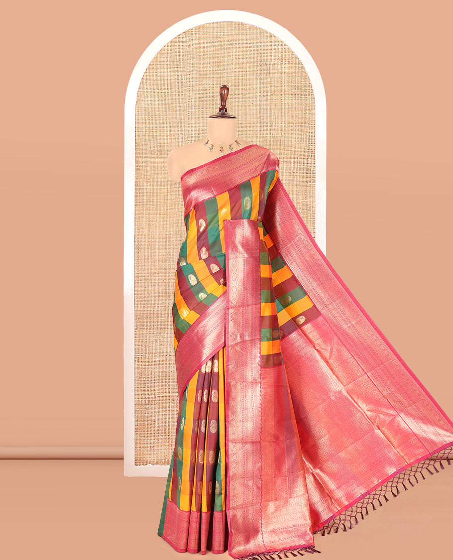 Rani Pink Semi Soft Silk Saree