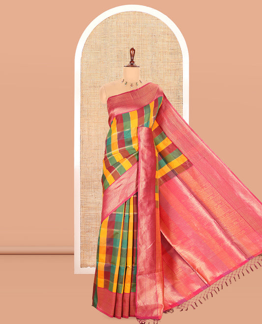 Rani Pink Fancy Softy Silk Saree