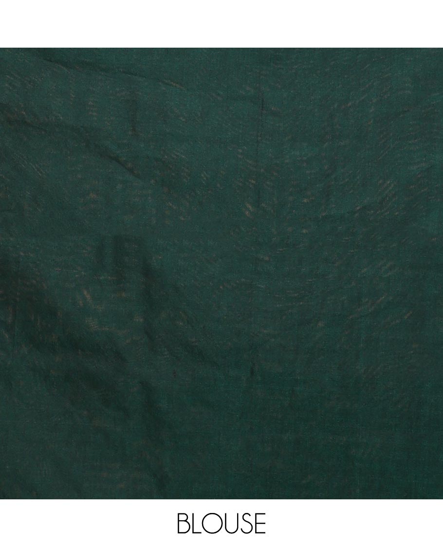 Brown plain semi-silk cotton saree, contrast plain border, and pallu