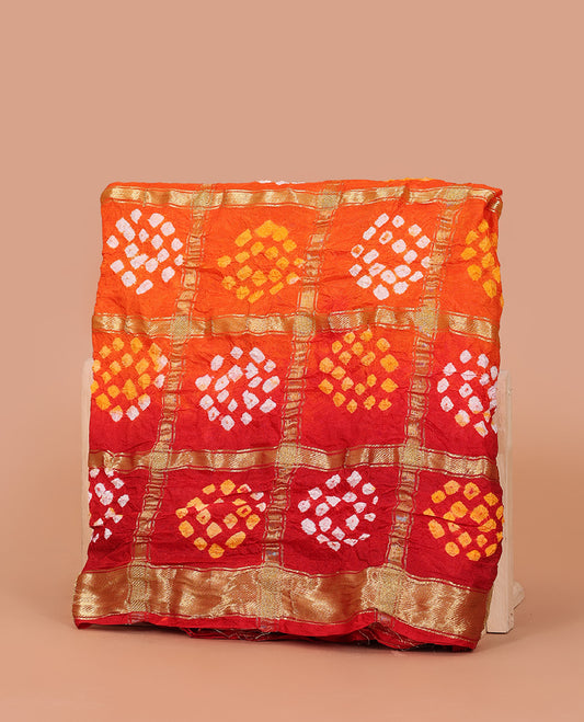 Orange Bandhani Dola Silk Saree