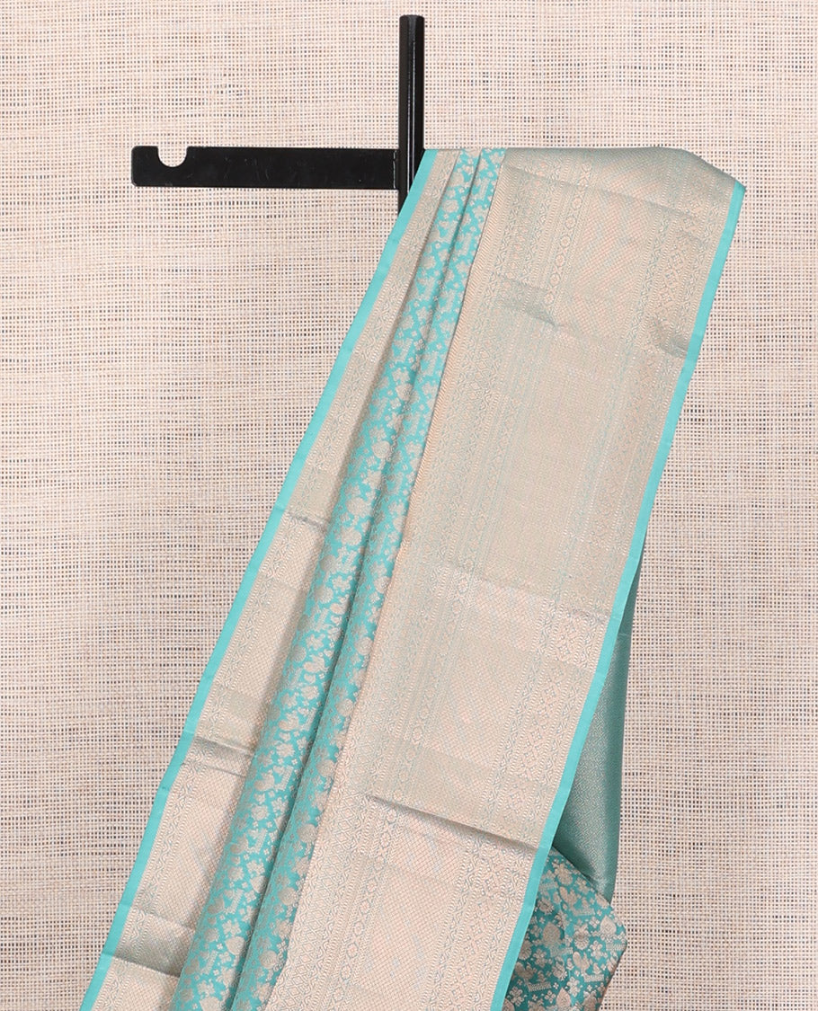 Blue Jacquard Kanchipuram Wedding Silk Saree