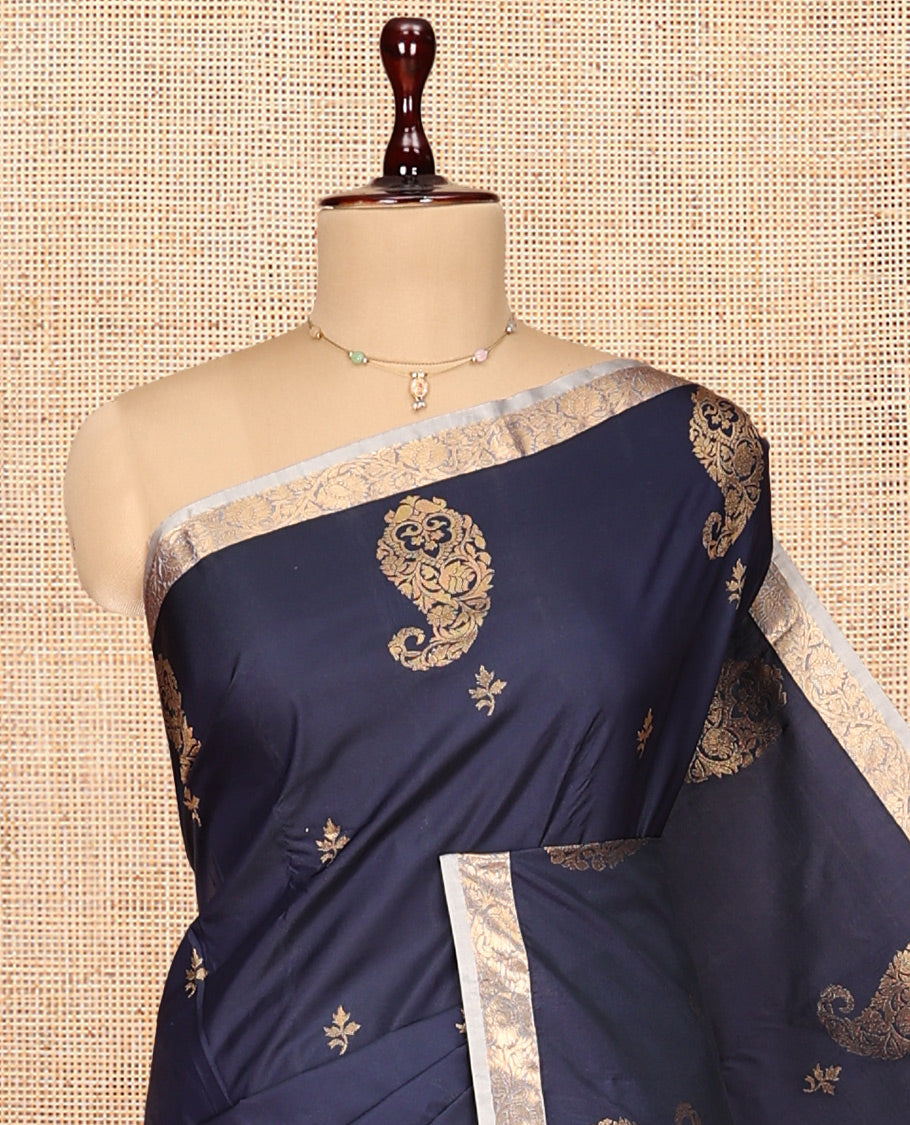 Blue Zari Buttas Gift Saree
