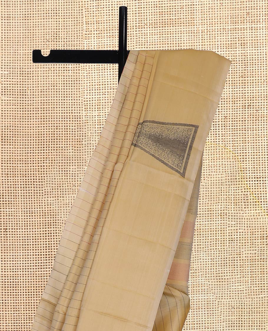 Borderless Sandal Mayuri Lite Silk Mix Saree