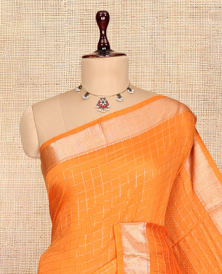 Orange Assam Silk Saree