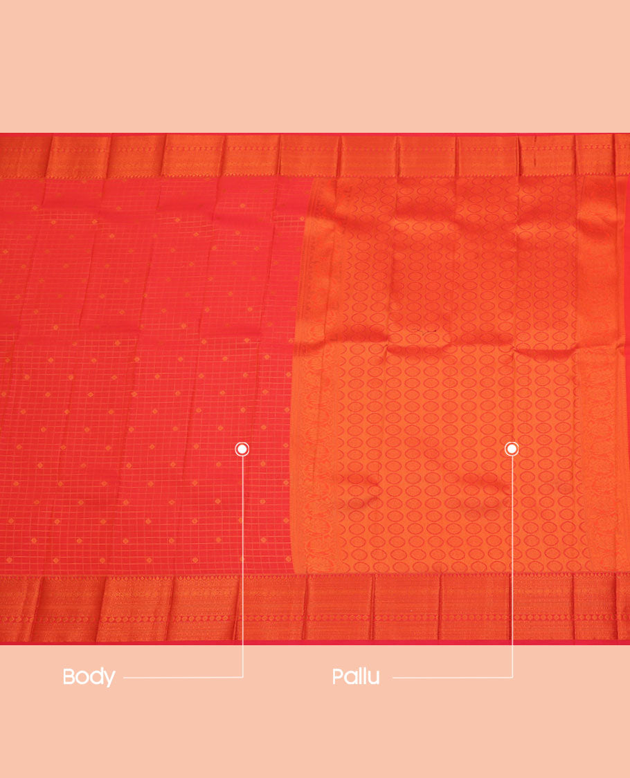 Pink Budget Silk Saree, Embellished with Zari Buttas and Checks All Over Its Body, Highlighted by a Traditional Zari Design Border, Grand Pallu, and Paired with a Matching Blouse