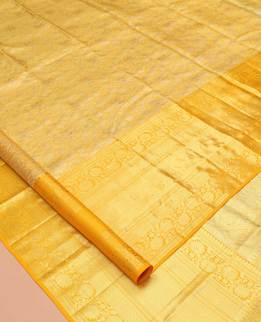 Yellow Kanchipuram Tissue Silk Saree