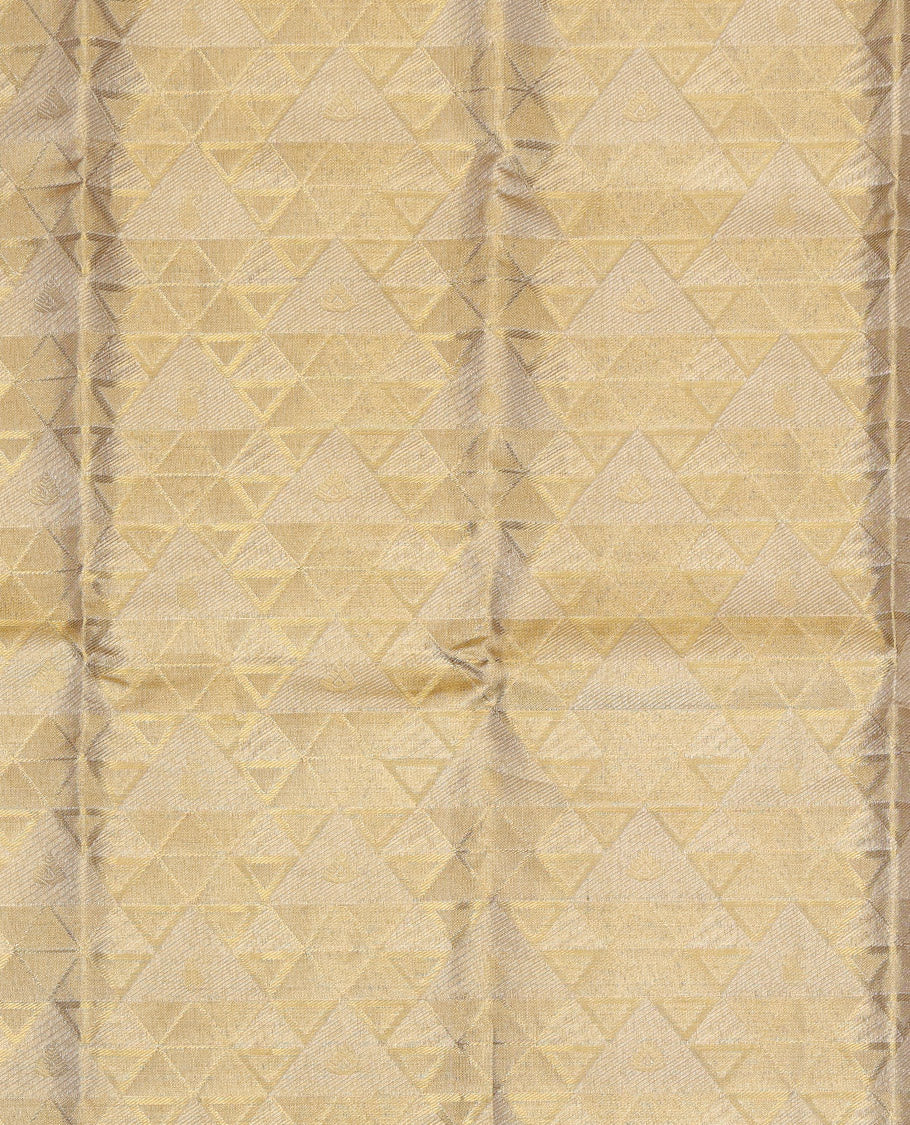 Cream Pure Silk Navarathna Pavadai Material Set