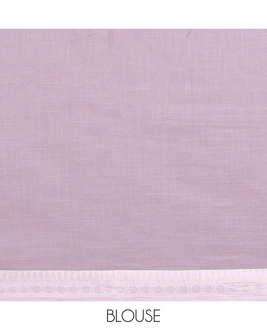 Multi-color floral print chirala cotton saree with contrast border & striped pallu