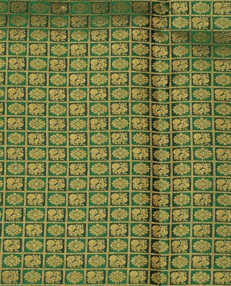 Green Pure Silk Pavadai Material Set