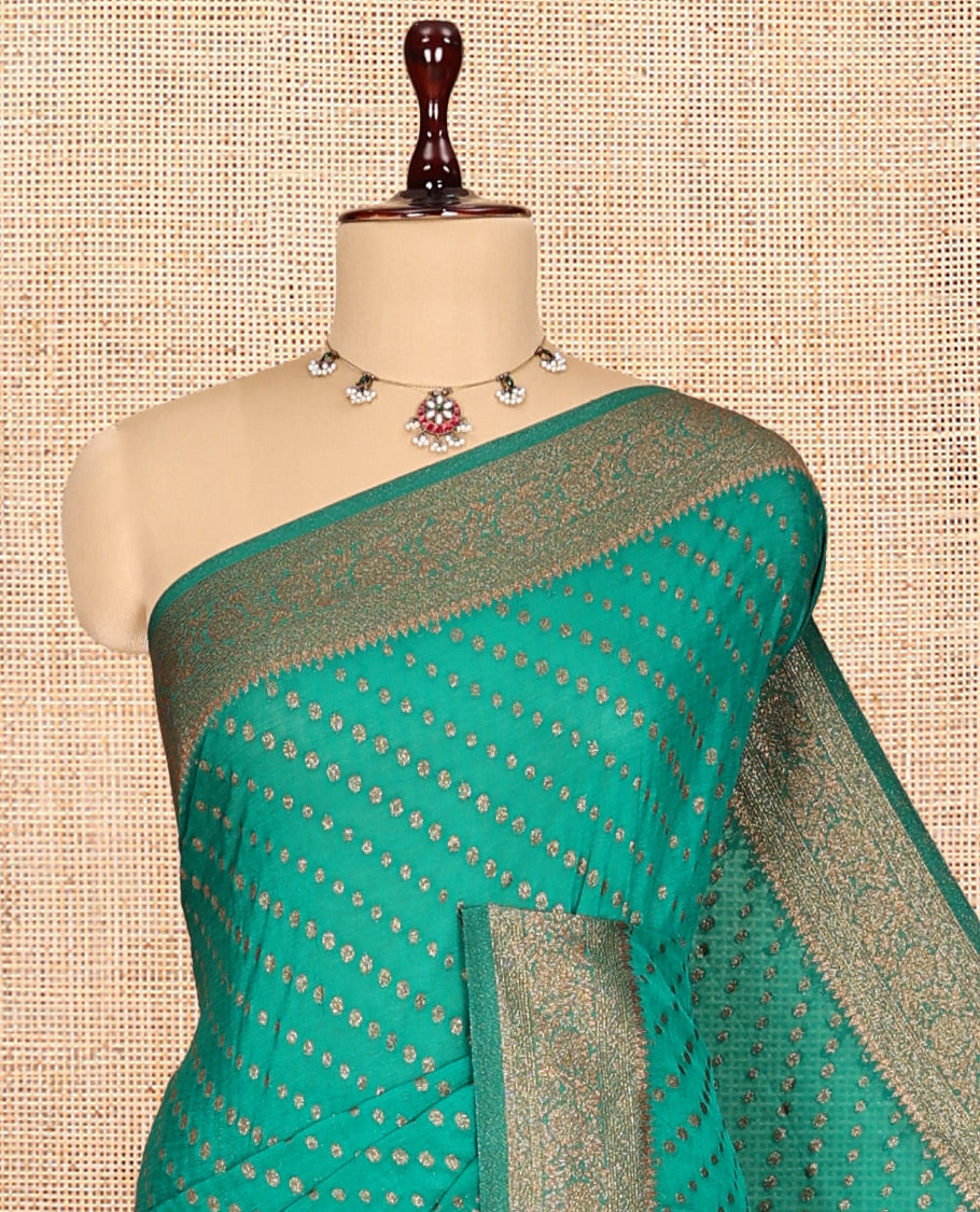 Green Fancy Crepe Saree