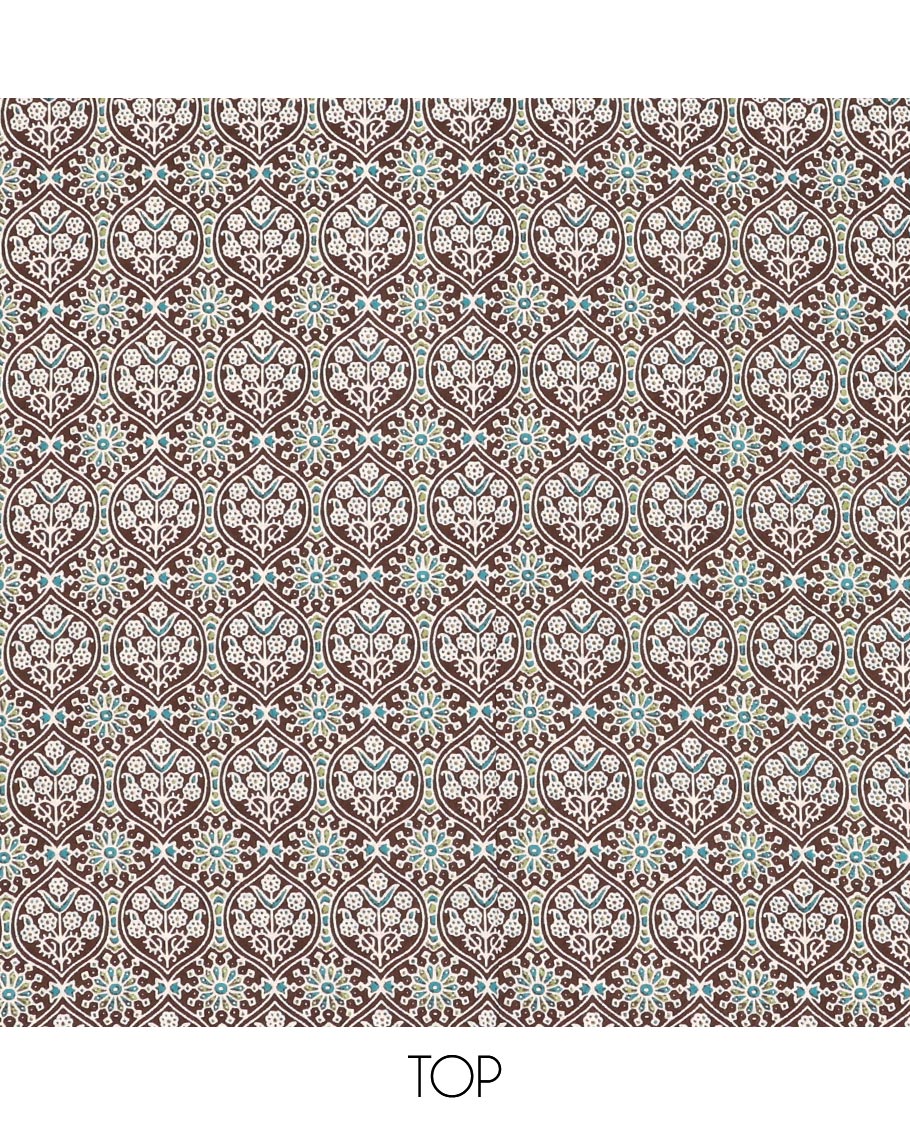 Brown chudidhar material set , ogee design top with intricate design bottom & floral design dupatta