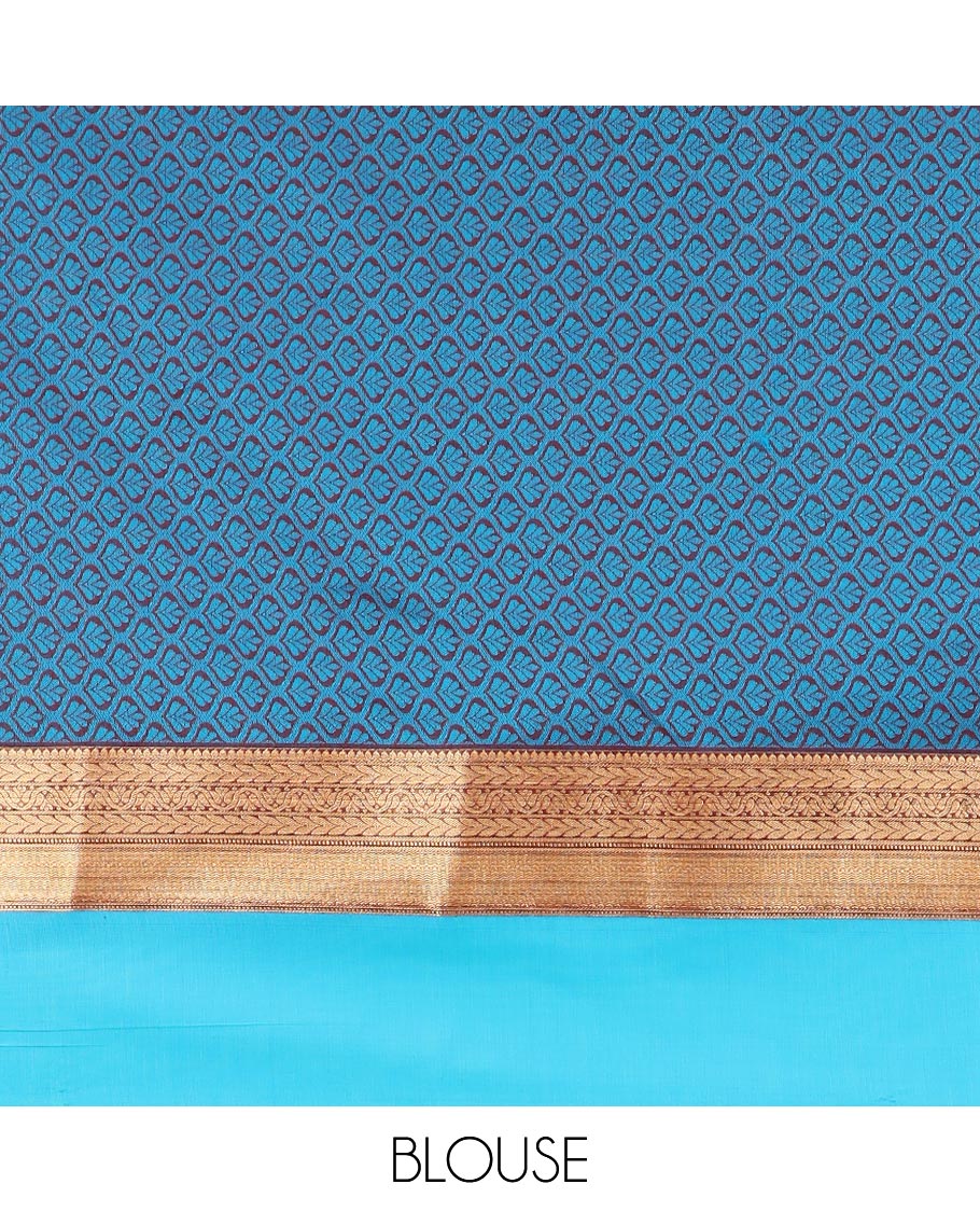 Maroon thread weaving silk cotton saree with zari border & thread weaving rich pallu along with weaving blouse