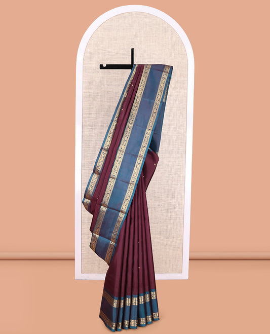 Brown Kanchipuram Chettinad Saree
