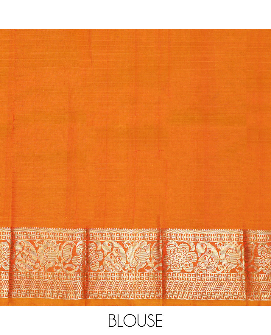 Red Pure Silk Navarathna Pavadai Material Set