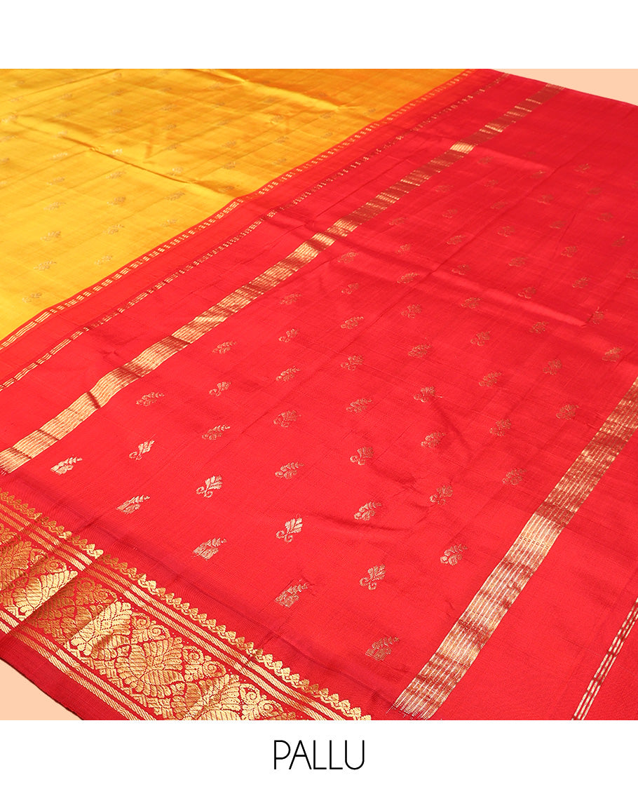 Yellow Kanchipuram Silk Saree