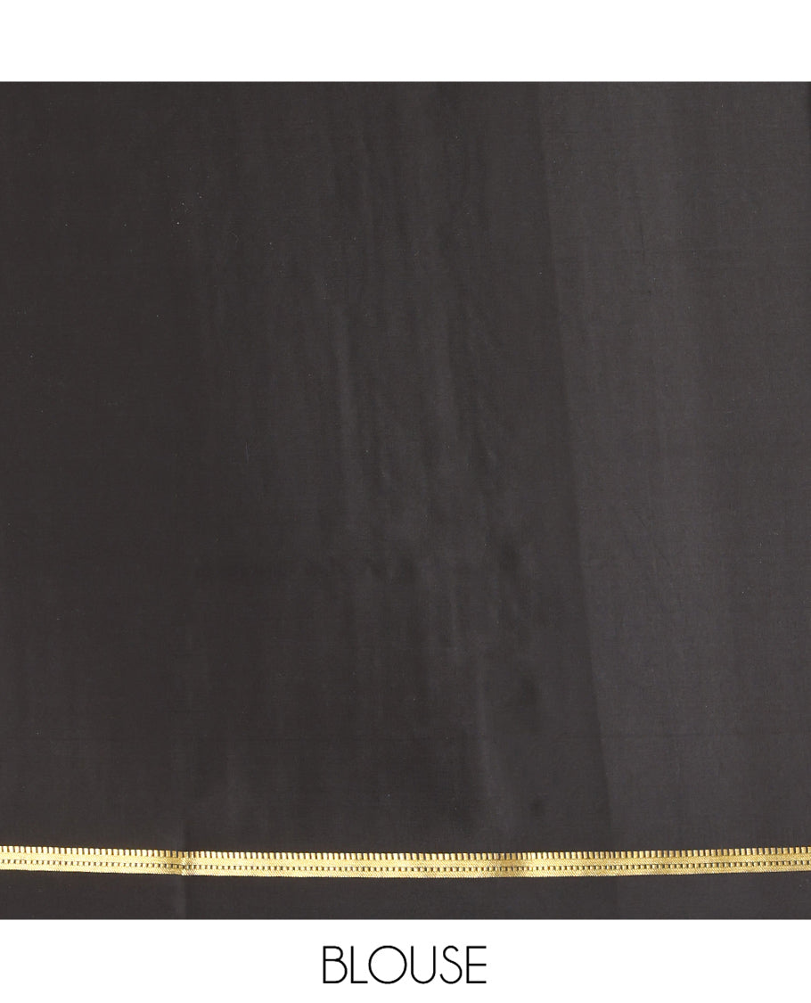 Yellow Mysore Silk Saree, Gracefully Embellished with Zari Stripes, Complemented by a Contrast Zari Border, Traditional Design Pallu, and a Contrast Blouse