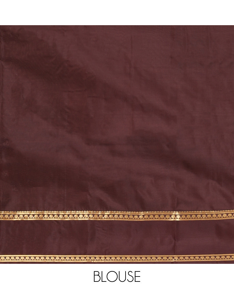 Rust Brown Vasundhara Lite Silk Mix Saree