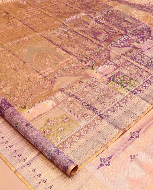 Purple Kanchipuram Tissue Silk Saree