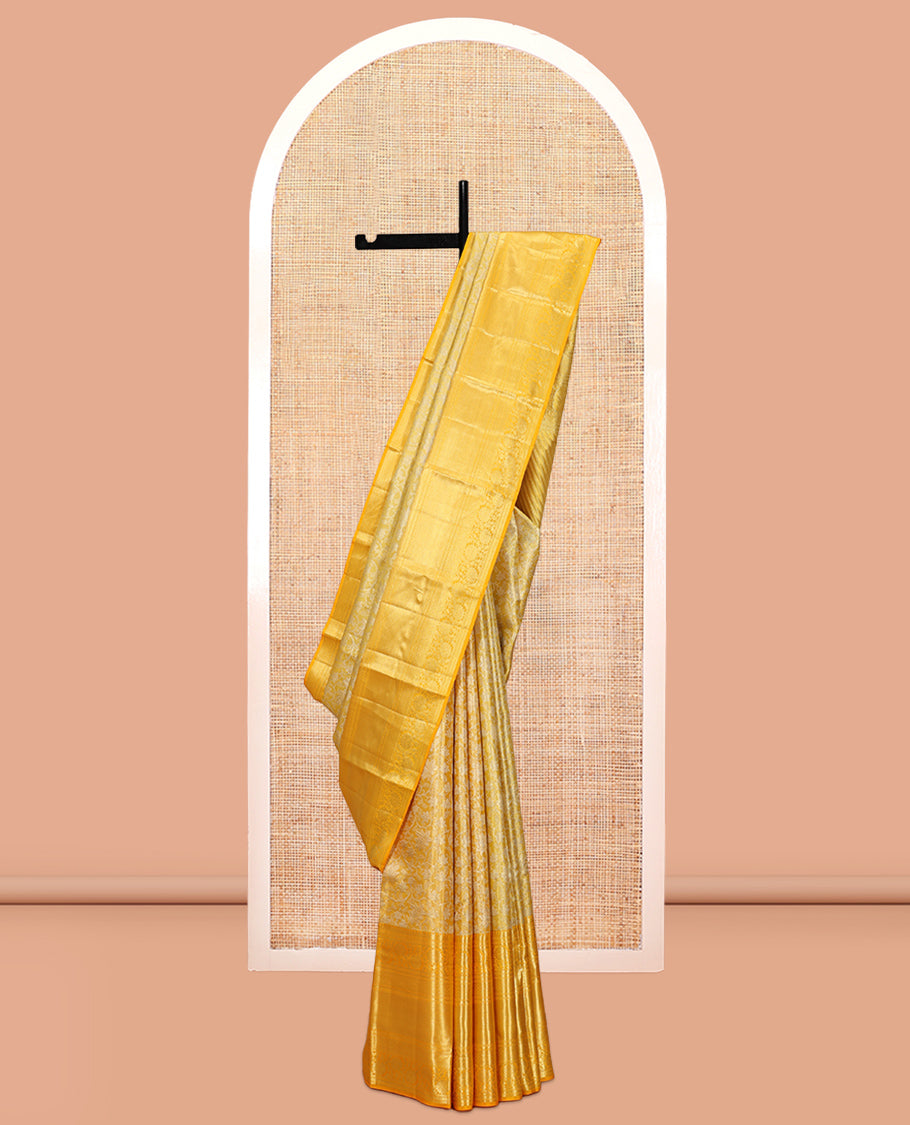 Yellow Kanchipuram Tissue Silk Saree