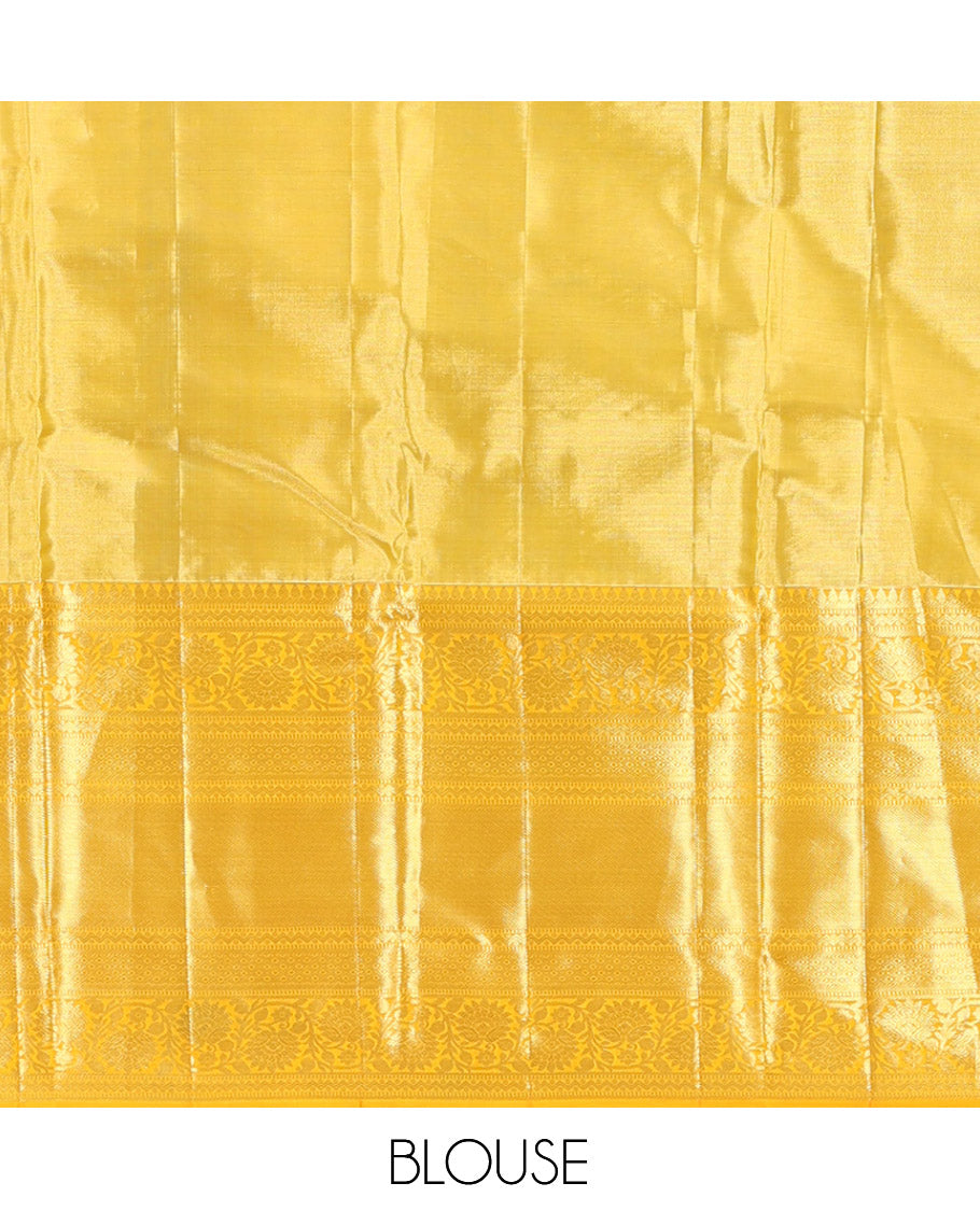 Yellow Kanchipuram Tissue Silk Saree
