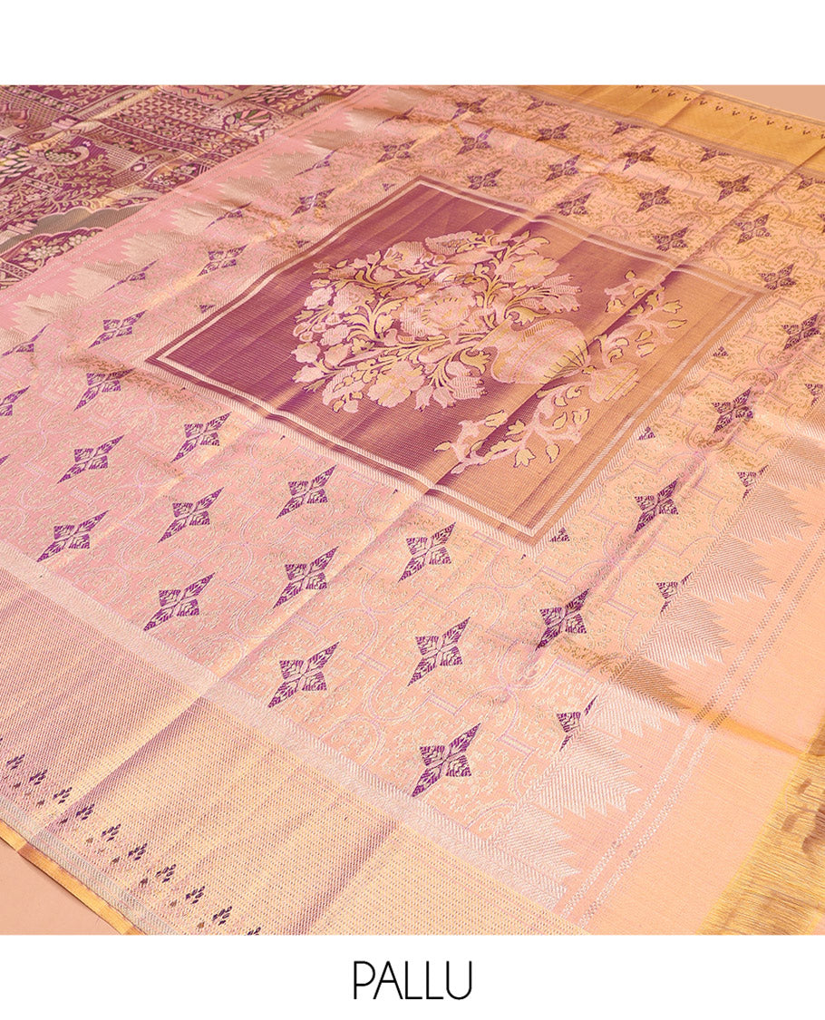 Purple Kanchipuram Tissue Silk Saree