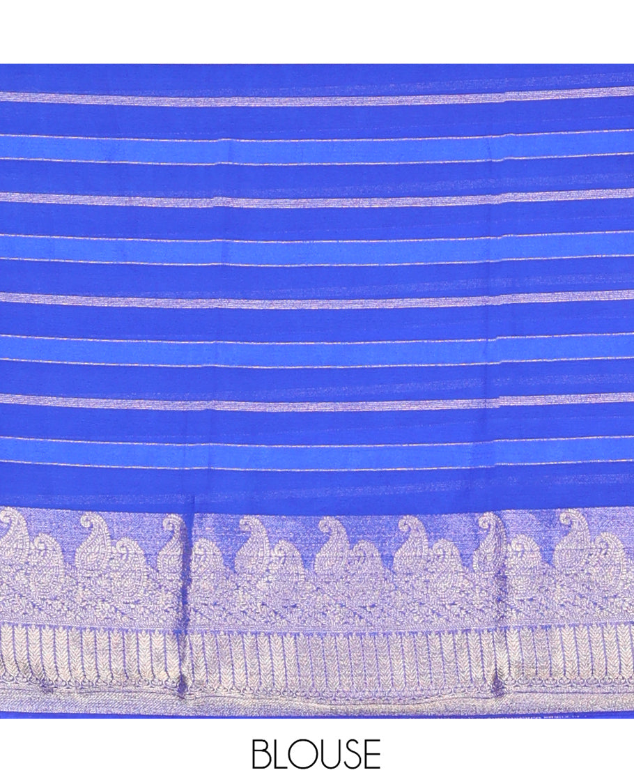 Royal Blue Semi Mysore Silk Saree