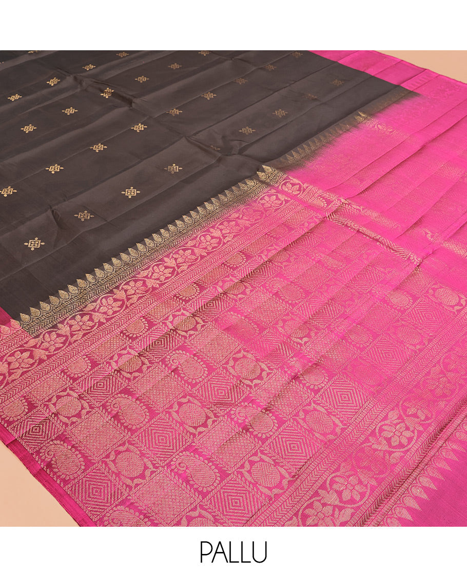 Brown Mayuri Lite Silk Mix Saree