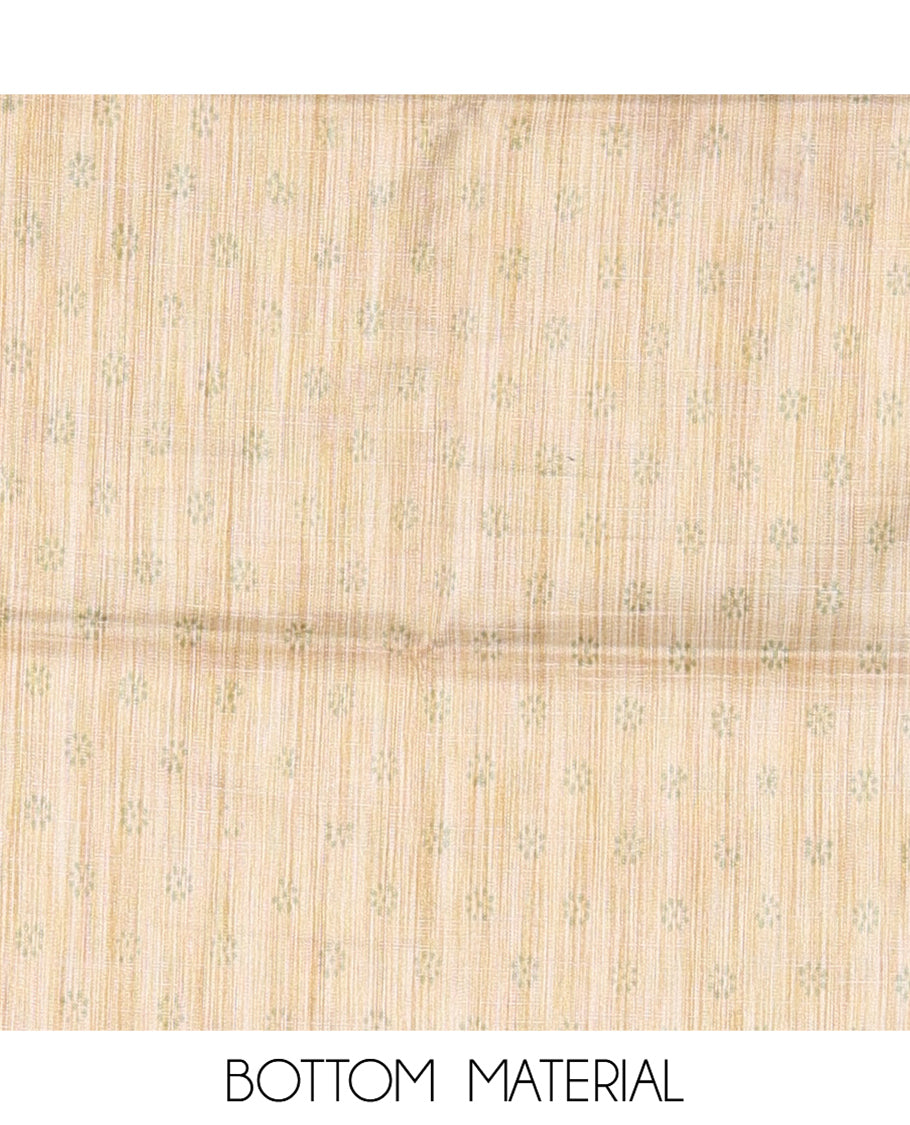 Ivory Chikku Semi-Silk Khadi Jute Material Chudidar Set