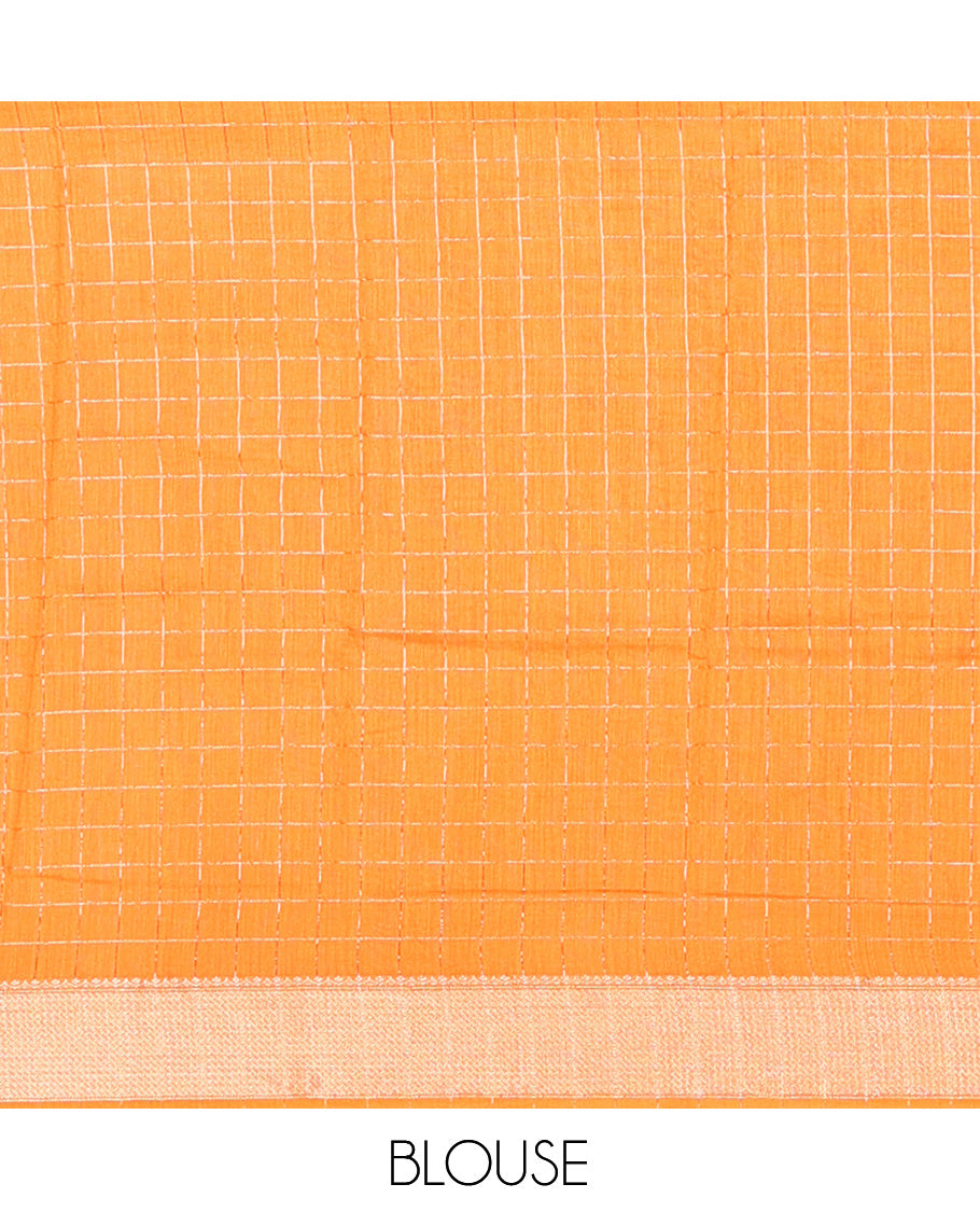 Orange Assam Silk Saree