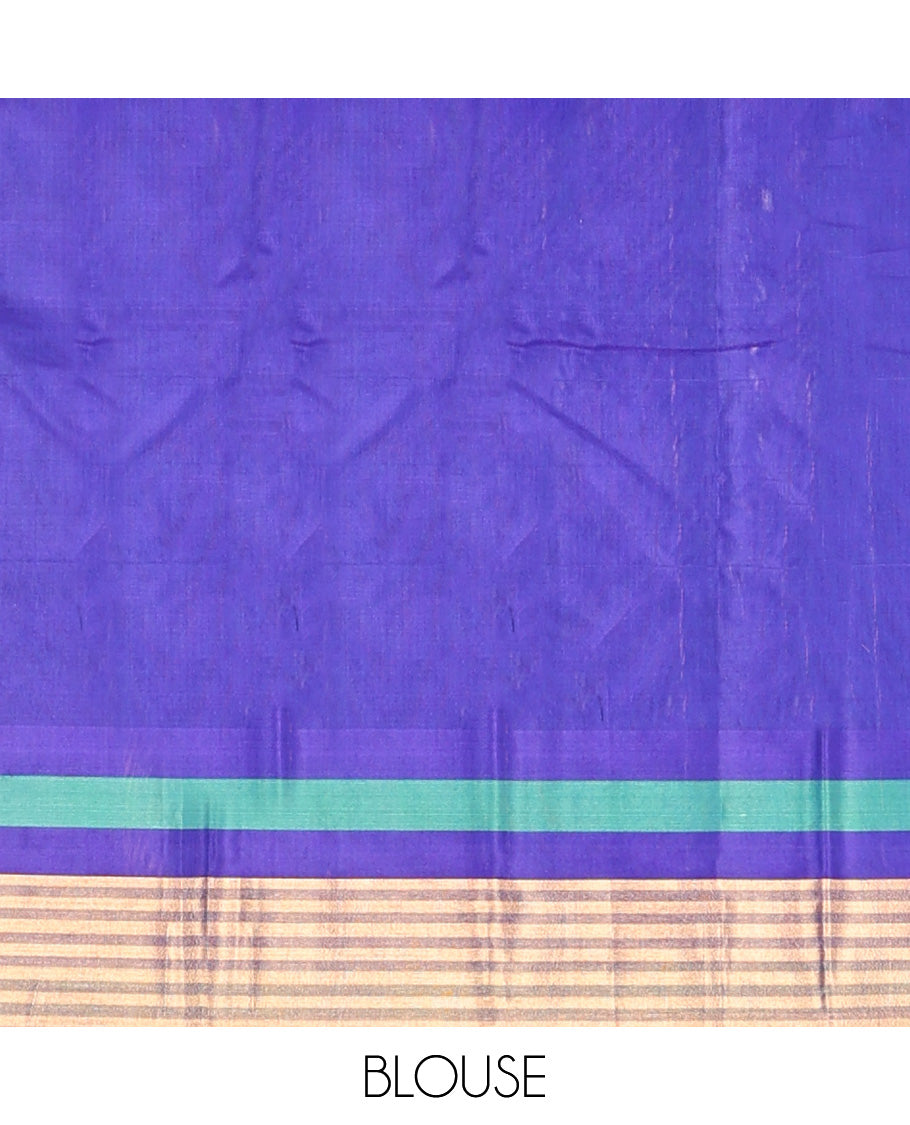 Blue Plain Silk Cotton Saree