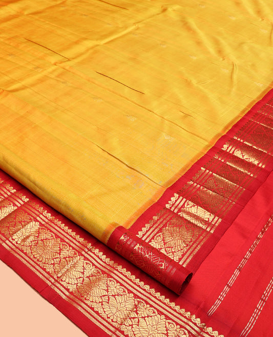 Yellow Kanchipuram Silk Saree